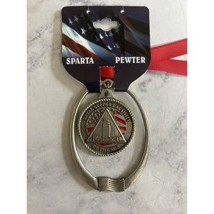 Sparta Pewter Naval Support Activity Bethesda Ornament 2x3 inch w Ribbon Hanger